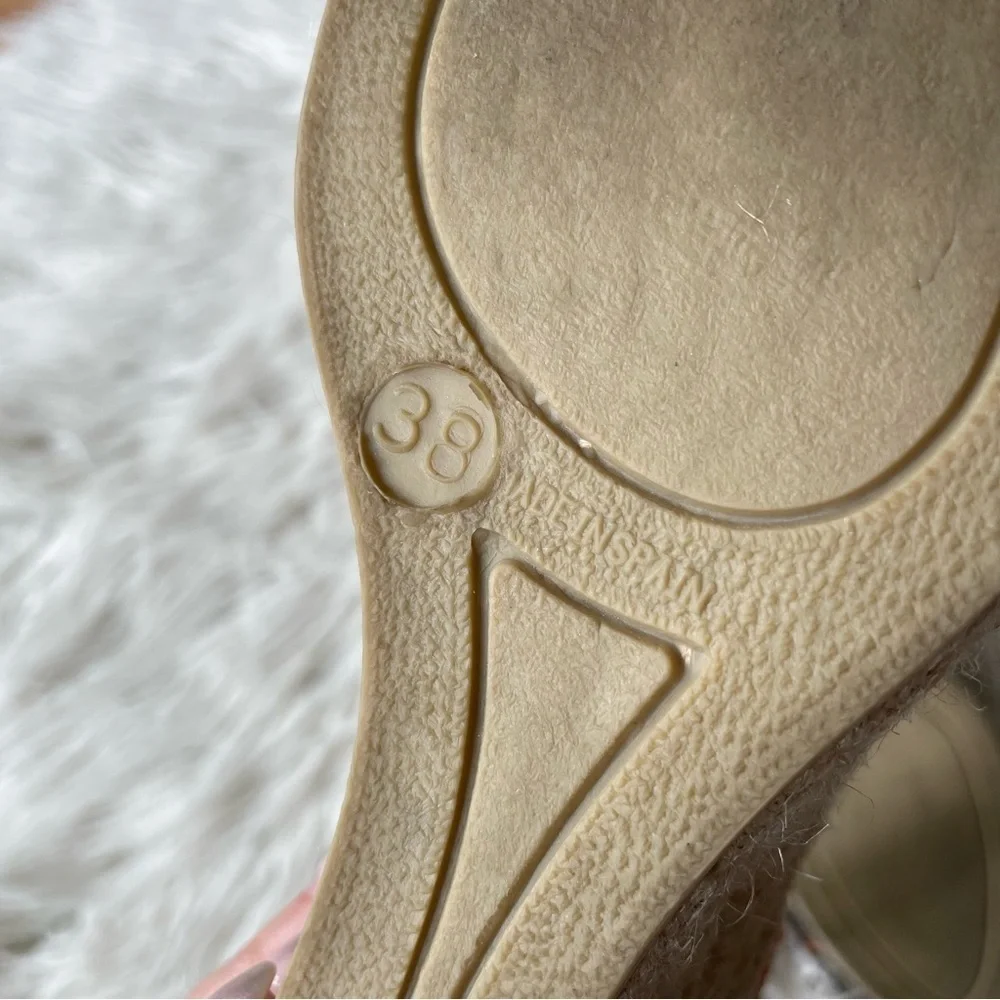 Anthropologie Meher Kakalia Beaded Queen Yuca Wedge Espadrille Sandals EUC Sz 38